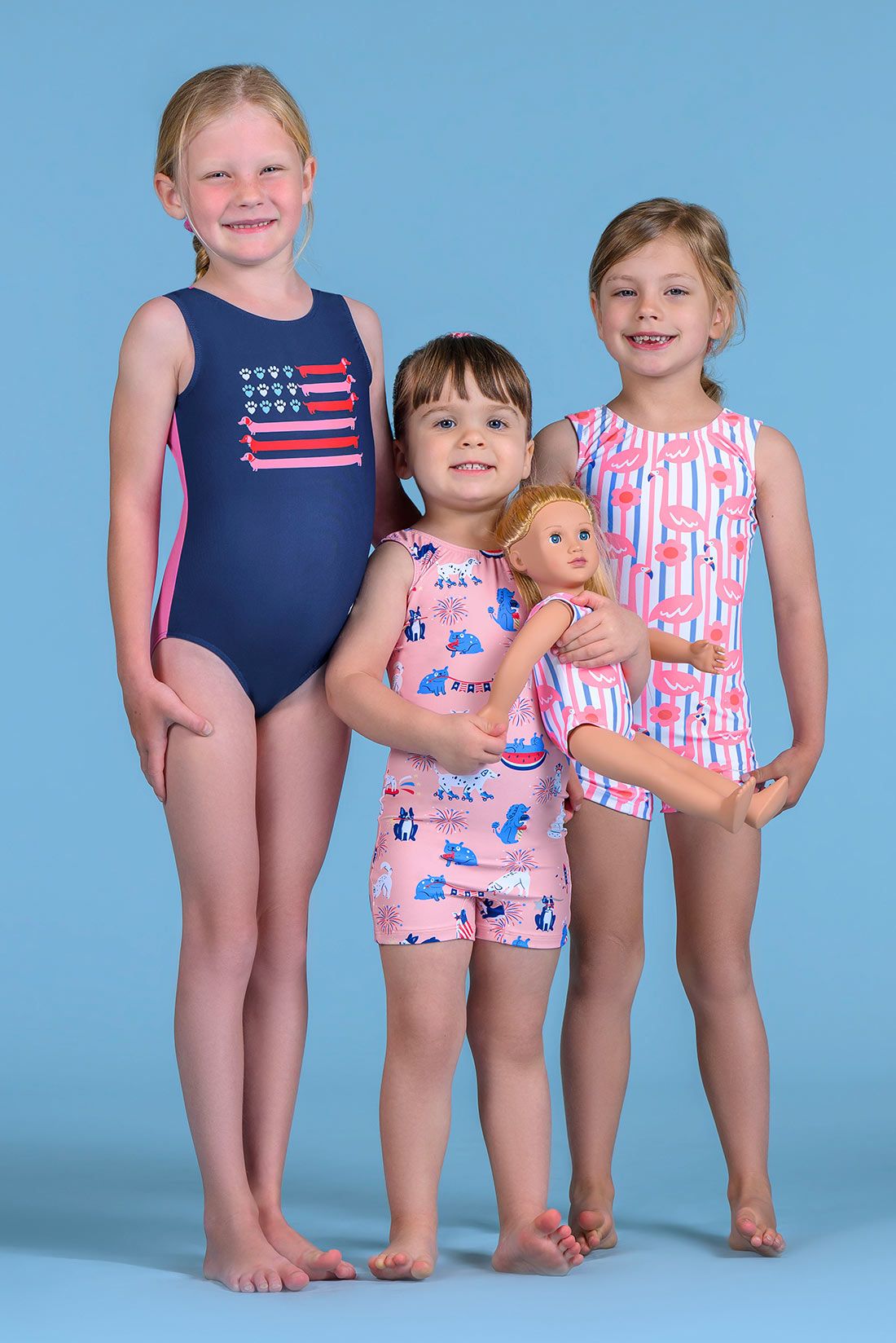 Pink patriotic leotards for girls by Destira, 2026