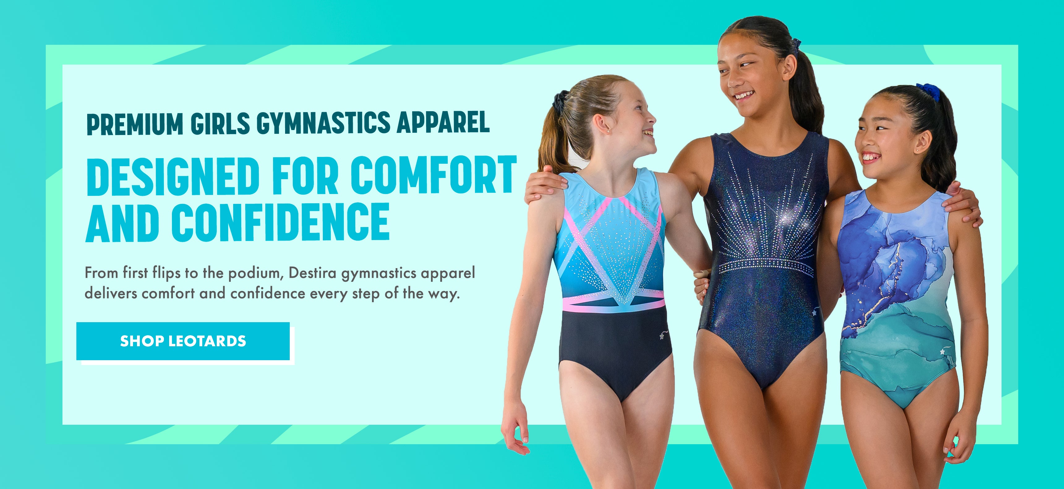 Girls gymnastics apparel by Destira, 2025