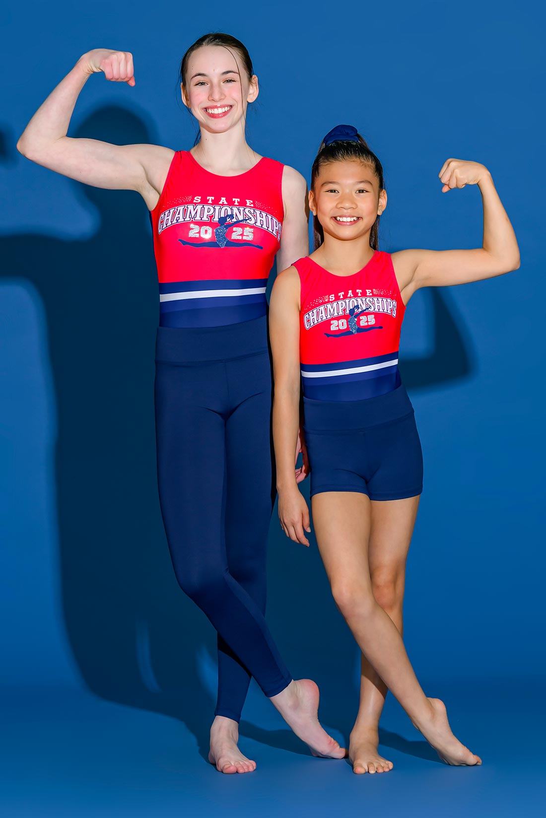 Navy Blue High-Waisted Athletic Performance Shorts | Destira