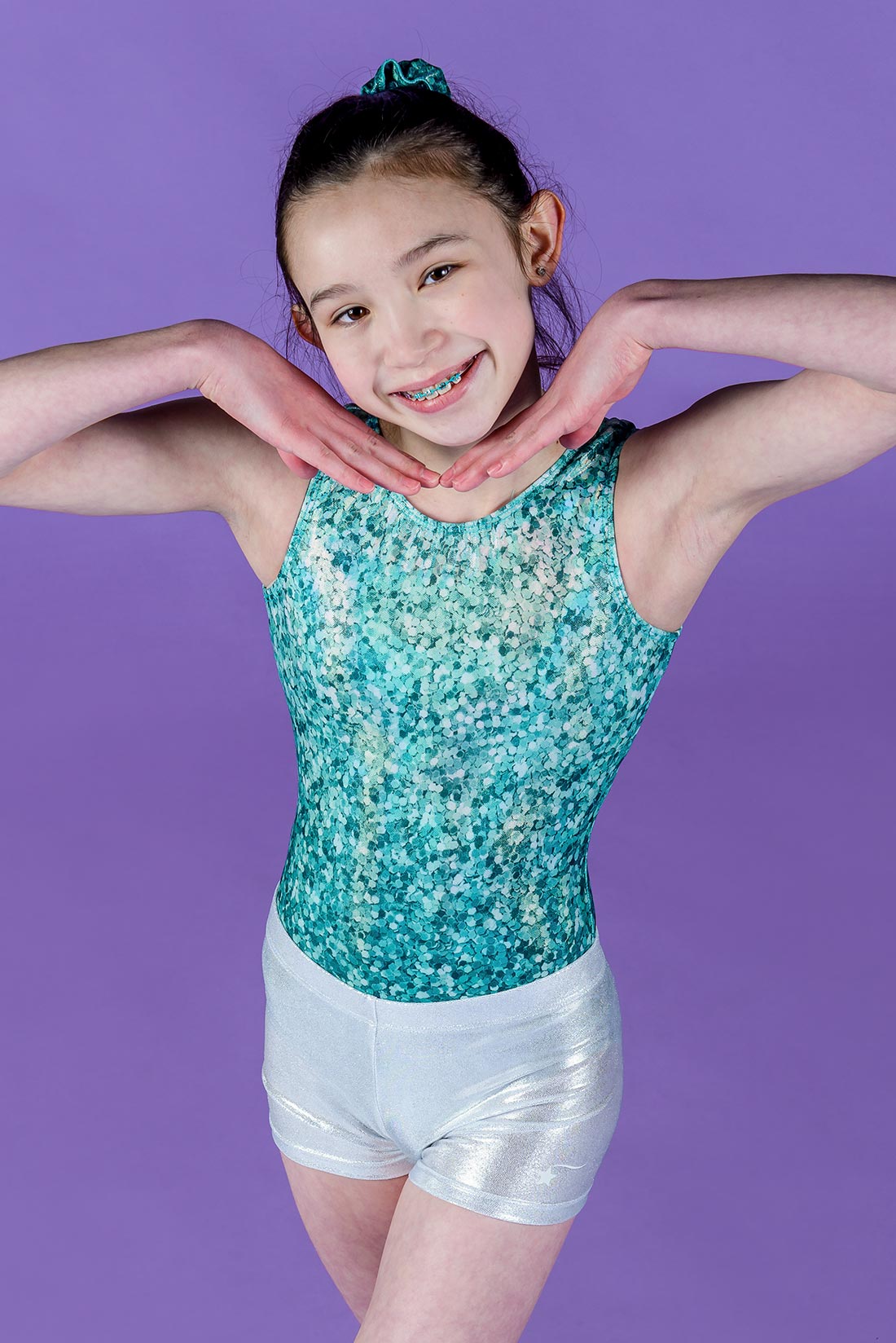 Girls Dance Short Gymnastics Athletic Shorts Sparkle Glitter