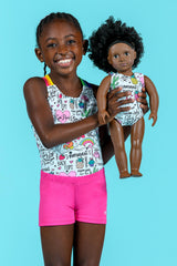 Unicorn Doodles Doll Size Leotard