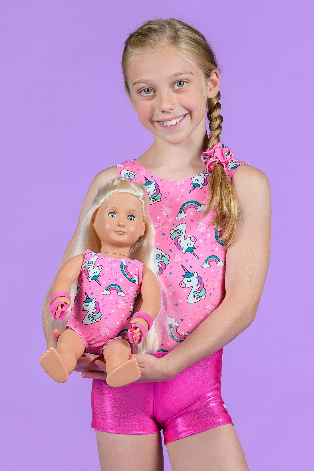 Gymnastics Set for American Girl Doll and 18-inch Doll Gymnastics Shirt and  Shorts 2-piece Set Doll Gym Set Doll Tumbling Set 