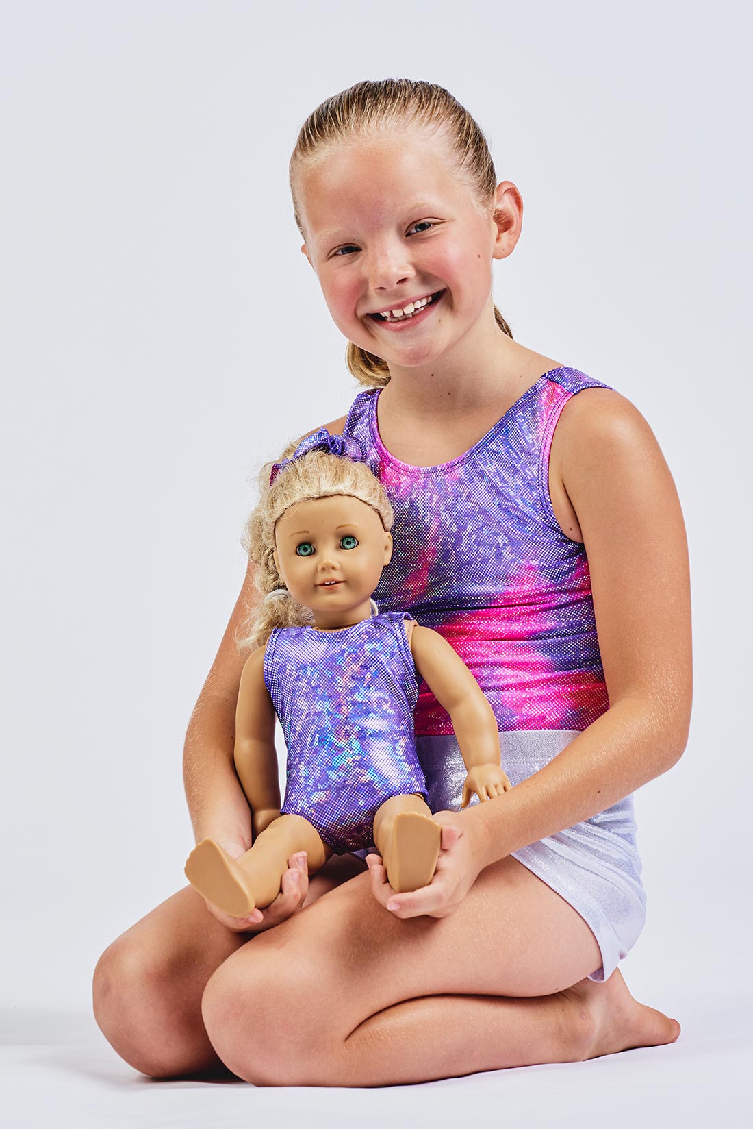 Matching leotard and doll leotard for girls by Destira, 2024