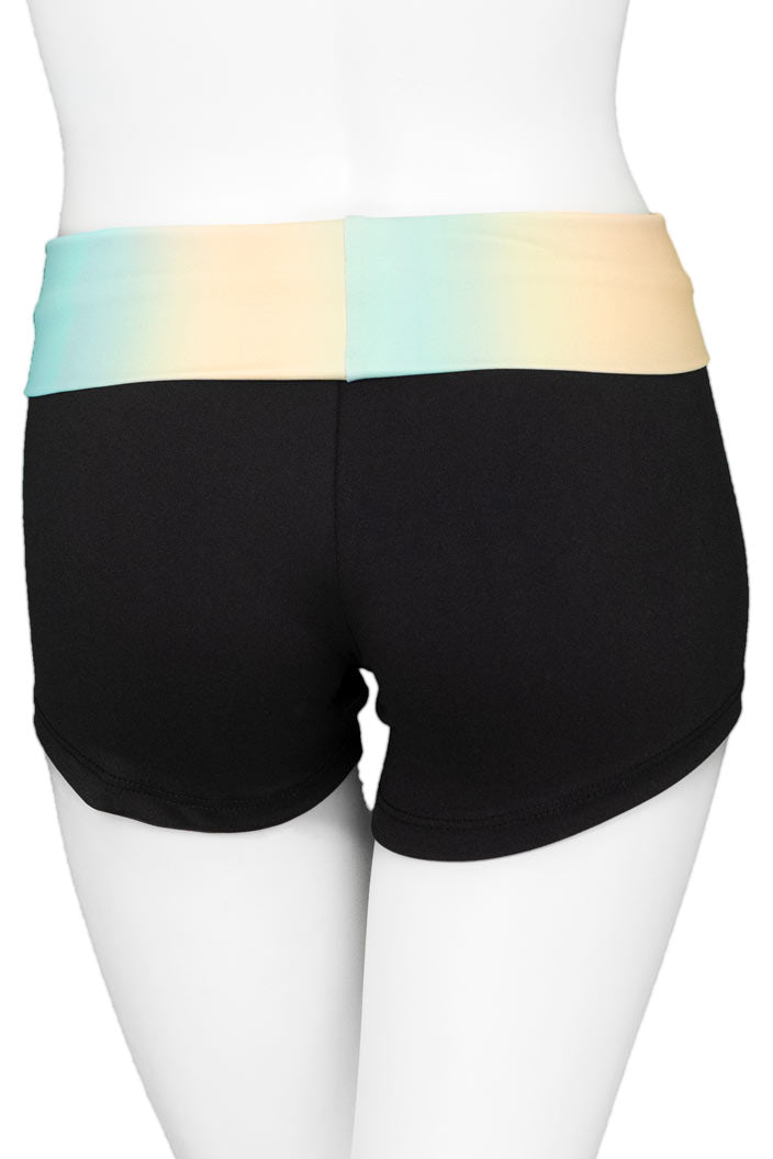 High Waisted Roll Short - Rainbow Ombre Band
