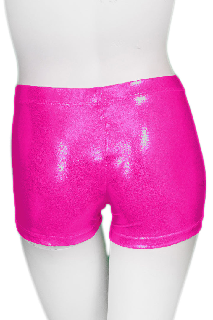 Pink Mesh Biker Shorts & One Shoulder Lace-Up Crop Top Set - Pink / S
